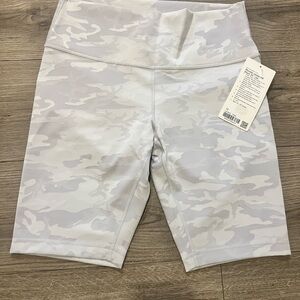 Lululemon Athletica Gray Bike Shorts with Subtle Camo